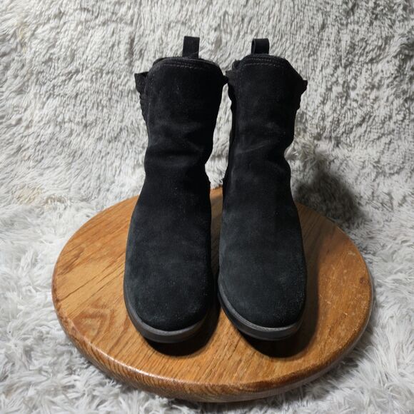 Andre Assous Odalys Womens Size 39M Black Suede Fur Lined Pull On Short Boots - Picture 11 of 12